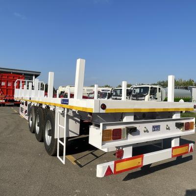 China 20ft 40ft 45ft Container Semi Truck Trailer with Side Column and 3pc Steel Axles for sale