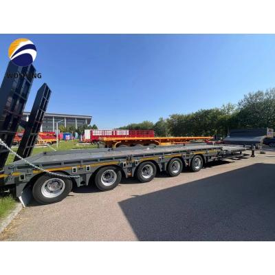 China 30-150tons Truck Trailer Semi-Trailer Low Bed Lowboy Semi Trailer for Heavy Duty Equipment for sale