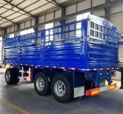 China Q345 Carbon Steel 2 Axle 3 Axle Draw Bar Trailer with 30 Ton Capacity and Side Wall for sale