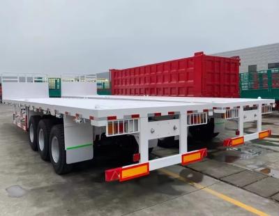 China Semi-Trailer for Carrying Container 3 Axle 4 Axle 20ft 40ft 45ft Flatbed Truck Trailer for sale