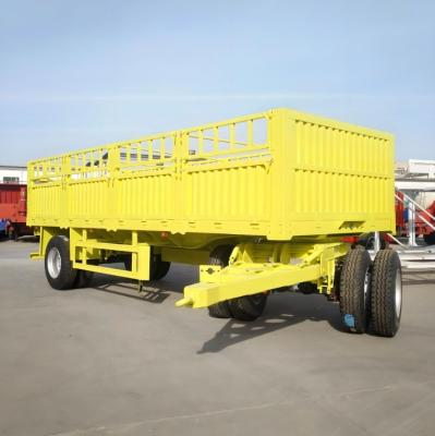 China Full Trailer Truck with Grain Function Fence Cargo Semi Truck Trailer for sale