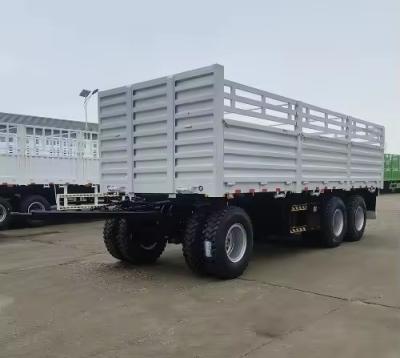 China 40-100 Tons Steel Material Draw Bar Fence Full Trailer with Mechanical Suspension System for sale