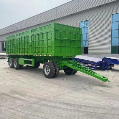 China Customer's Request Full Trailer with 2 Axles 20FT Drawbar Cargo Fence Semi Trailer for sale