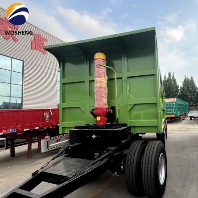 China 500mm Q345 Carbon Steel Draw Bar Side Wall Full Trailer for 40-100 Tons Load Capacity for sale