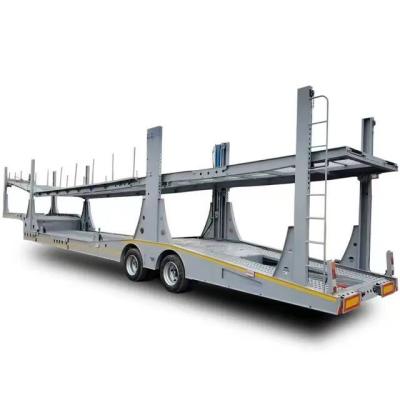 China Highly 2 Axles 10 Ton SAF Hydraulic Car Hauler Trailers Steel Semi-Truck Carrier for Car for sale