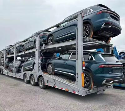 China Staal dubbeldecker auto SUV MPV voertuig transport auto vervoerder vrachtwagen halve aanhanger voor de markt Te koop