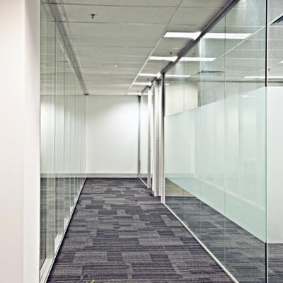 China Band And Frame Eco - Friendly 12 Single Aluminum Wall Tempered Frameless Glass Partitions for sale