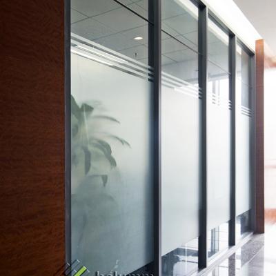 China Commercial Simple Office Partition Panel Furniture Partition Wall Office System Glass Double Wall for sale