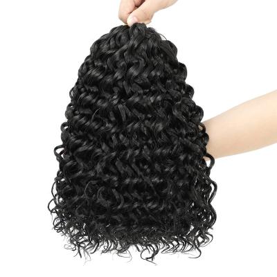 China High Temperature Fiber 2 Pack Curl Crochet Braids Beach Loop Water Wave Crochet Synthetic Hair Extensions (12 Inch (2 Pack), 1B) for sale