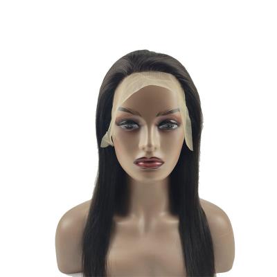 China Brazilian Black Full Lace Wig Straight Human Hair Lace Closure Wig Frontal Cover Wholesale Straight Human Hair for sale