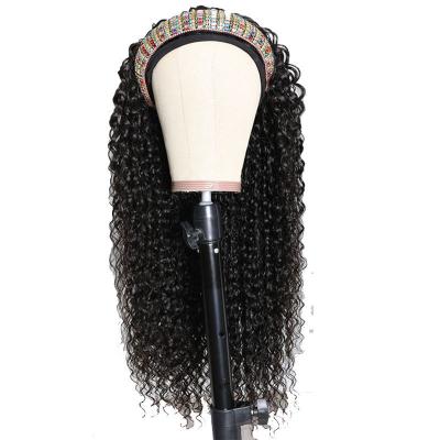 China Brazilian Remy Hair 12a Grade Glueless Virgin Hair Italian Hair Wigs Curly Wave Headband Wig Hair Color Women Lace Deep Curly for sale