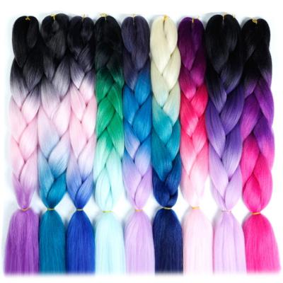 China Natural Soft African Artificial Hair Braided Big Chemical Fiber Braid For Female Hair Extension for sale