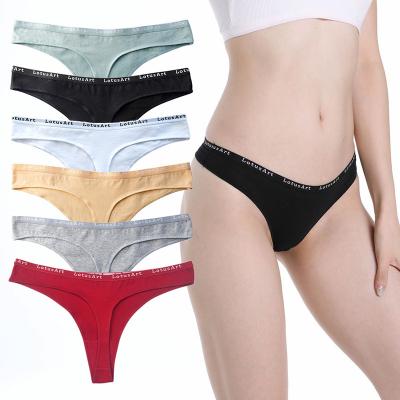 China Women Girl Women Ladies Cotton Breathable Sexy Thong Panties Soft Comfortable Soft Breathable Low Waist T Pants Low Waist Oversized Underwear for sale