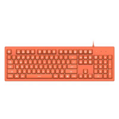 China Keypad NACODEX DKS100 104 Key Ergonomic USB Wired Backlit Mechanical Feel Membrane Computer Keyboard Orange for sale