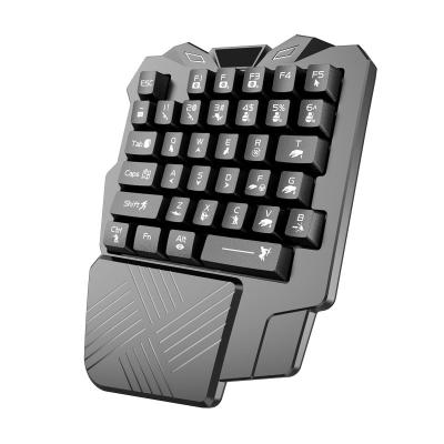 China Plug and Play Ergonomic Mixed Backlit USB Wired Keypad/Palm Rest NACODEX RM-01 35-Key Gaming Keyboard Left One Hand Mini Gaming Keyboard for sale