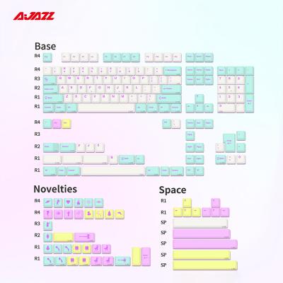 China Custom Keyboard AJAZZ PBT Keyboard Cover High Quality Desktop Multicolor Plating Keycaps Sublimation Mechanical Keycaps For Mechanical Keyboard for sale