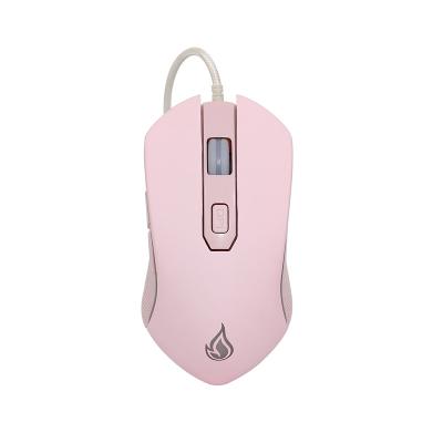 China Custom Game Promotion Fashion Color Light Weight And Portable Gaming Mouse Pink Cable Light Weight for sale