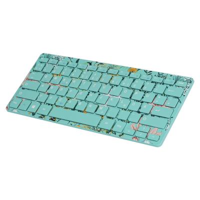 China Mobile Phone Fashion Color Portable Blue Cog Wireless Gaming Keyboard With Pattern Printing for sale