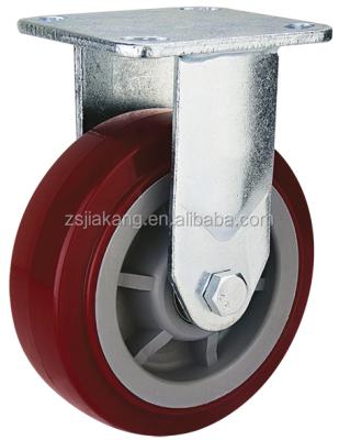 China Red Heavy Duty Swivel / Luggage Or Fixed / PU Brake Wheelchair Galvanized Caster Wheel for sale