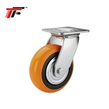 China Industrial Heavy Duty Korean Style PU Double Ball Bearing Swivel Caster Wheel for sale