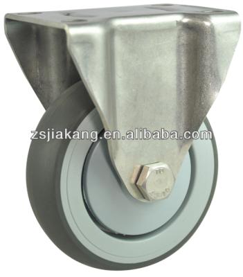 China Fixed TPR TPR Stainless Steel Caster Wheel, Plastic Rubber Caster for sale