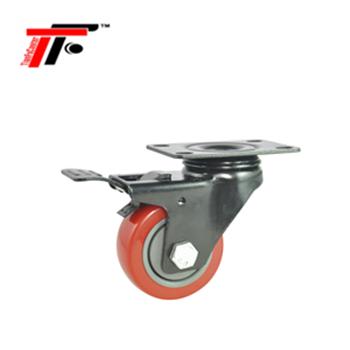 China European Medium Duty Industrial Trolley Cart Medium Duty Industrial Precision Ball Bearing Plate Swivel Caster Center Top Wheel With Brake for sale