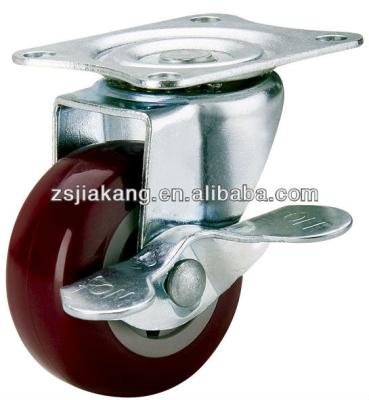 China Swivel/side brake 1 inch PVC light duty swivel caster wheel, small furniture wheels for sale