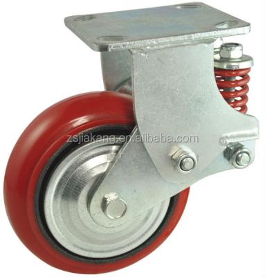 China Swivel/Fixed/Brake Casters Polyurethane Shock Absorber Wheel, Trolley Wheel for sale