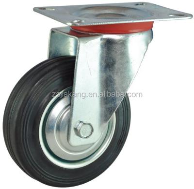 China Zhongshan 200mm Rubber Swivel Rubber Wheels For Bins for sale