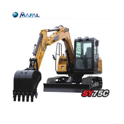 China Construction worksÂ   China SY75C 8 Ton Hydraulic Digger Crawler Excavator Mini Excavator for sale