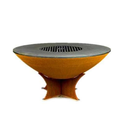 China New Design Corten Corten Corten Resistance OEM Strong Steel Fire Garden Antique BBQ Fire Pit Easily Assembled Outdoor Fire Pit Table for sale