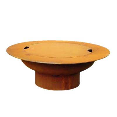 China Easily Assembled Outdoor BBQ Grill Plate Corten Steel Fire Brazier For Garden Fun for sale