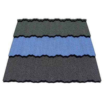 China Best Acid Alkaline Resistance China 0.4mm Thick Roofing Stone Coated Metal Roof Roofing Tile for sale