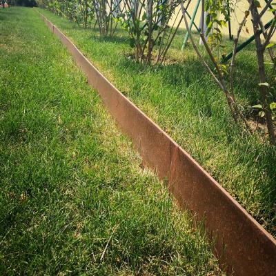 China Anti-corrosion metal sharpening Corten steel garden sharpening for corten steel plate steel lawn edge installation for sale