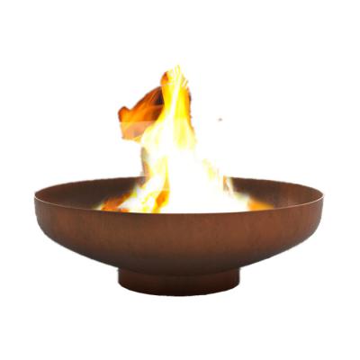 China Cheap rustic stocked 100cm corten steel bowl outdoor patio fire pit pits for sale