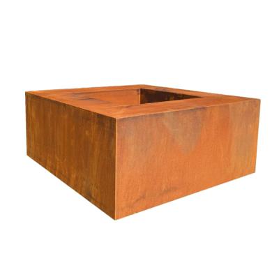 China Stored Outdoor Corten Steel Gas Fire Pit Table / Corten Steel Fire Pit for sale