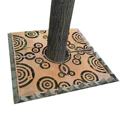 China Anti-corrosion corten steel round tree grill grate 5' for sale