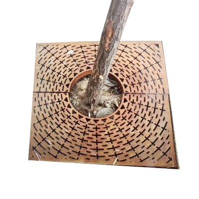 China Anti-corrosion corten steel tree guard grate grill grates for sale