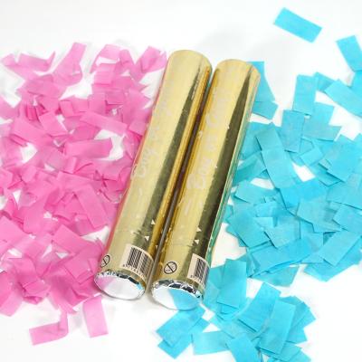 China 2021 Baby Paper Gender Reveal Cannon 4-Pack - Biodegradable Confetti (2 Pink & 2 Blue Confetti Launcher) for sale