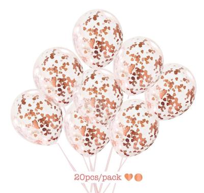 China Decoration Rose Gold Confetti Balloon 20pcs12