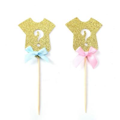 China All Kind Of Decoration Glitter Say Cupcake Toppers Boy Or Girl Cloth Baby Shower Decoration Supplies for sale