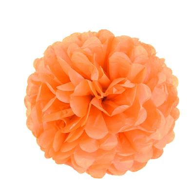 China 12 Inch Peach DIY Tissue Paper Around Latern Pom Poms Tissue Paper Hanging Decoration For Wedding Party for sale