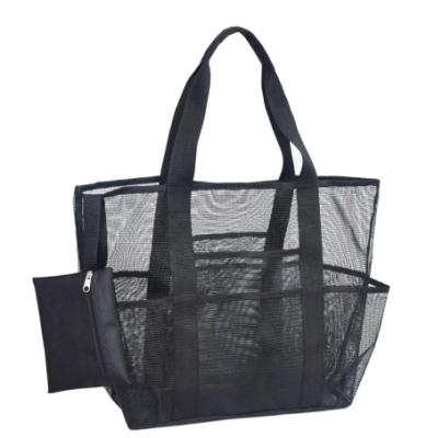 China Single Pack Extra Large Capacity Beach Totes Mesh Bag With Resistant Pockets Zipper Light for sale