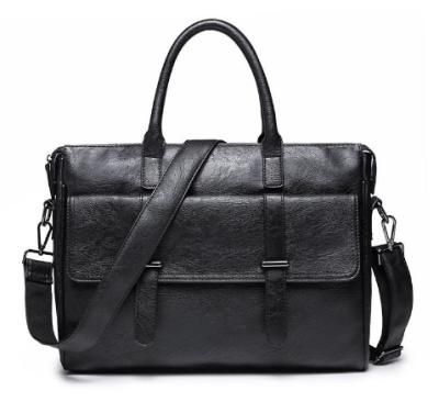 China Luxury Leather Shoulder Bag Men Laptop Bag Business Brand Men's Simple Simple Briefcase Bag for sale