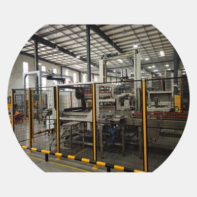 China Gantry Double Channel Gantry Platform Single Lane High Entry Stacker Palletizer High Level Palletizing Machine for sale