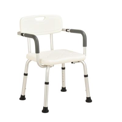 China Aluminum Alloy + Plastic OEM Customized Aluminum Plastic Movable Shower Chair Hospital Folding For Disabled Shower Chair for sale