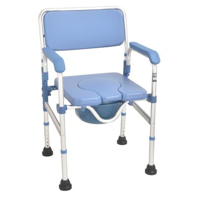 China Wholesale High Quality Minimalist Elderly Folding Commode Chair Toilet Chair Elderly Mobile Bathing Chair for sale