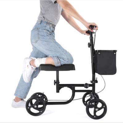 China Safe Custom Foldable Walker Wheel Folding Knee Rollator Scooter Foldable Walker With Knee Support for sale