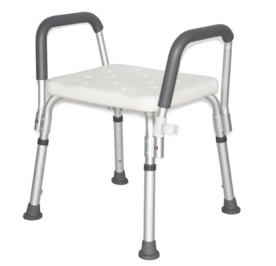 China Aluminum alloy + plastic aluminum alloy with anti-slip adjustable armrests for pregnant women and the elderly bathroom shower chair for sale