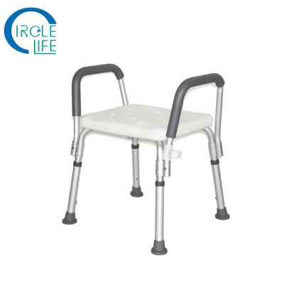 China Aluminum alloy + plastic lightweight aluminum adjustable shower chair for sale